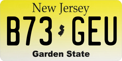 NJ license plate B73GEU