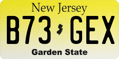 NJ license plate B73GEX