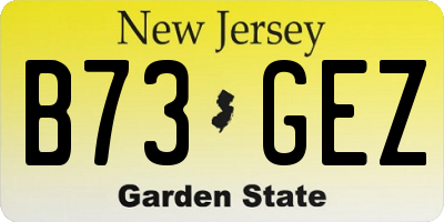 NJ license plate B73GEZ