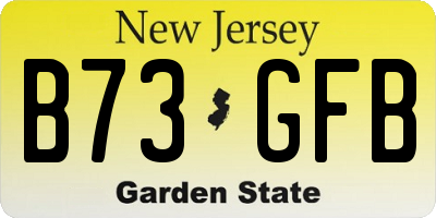 NJ license plate B73GFB