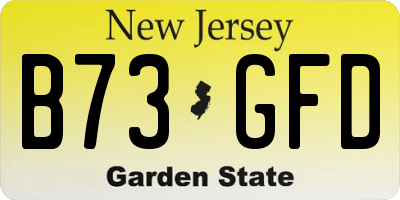 NJ license plate B73GFD