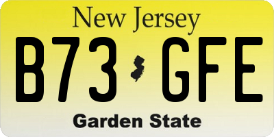 NJ license plate B73GFE