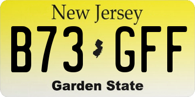 NJ license plate B73GFF