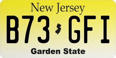 NJ license plate B73GFI