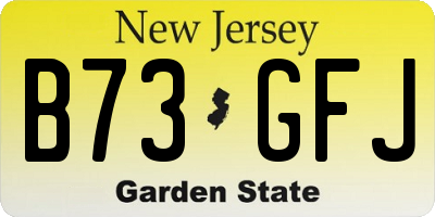 NJ license plate B73GFJ