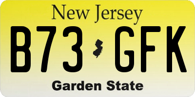 NJ license plate B73GFK