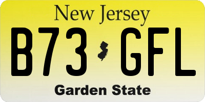 NJ license plate B73GFL