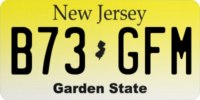 NJ license plate B73GFM