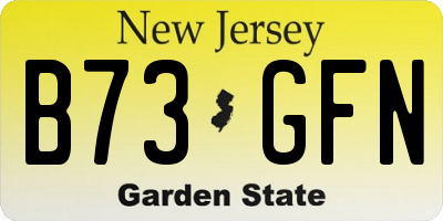 NJ license plate B73GFN