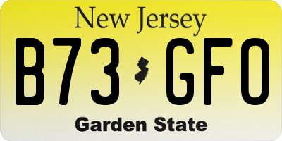 NJ license plate B73GFO