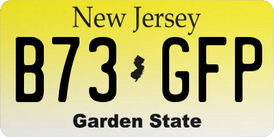 NJ license plate B73GFP