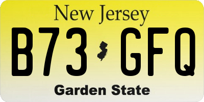 NJ license plate B73GFQ