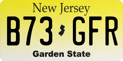 NJ license plate B73GFR
