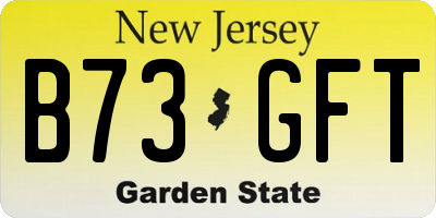 NJ license plate B73GFT
