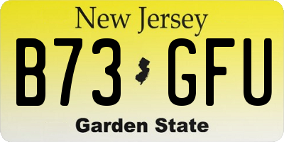 NJ license plate B73GFU