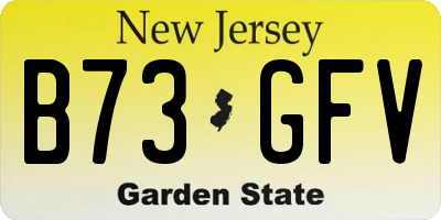 NJ license plate B73GFV