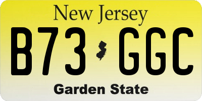 NJ license plate B73GGC