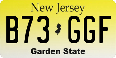 NJ license plate B73GGF