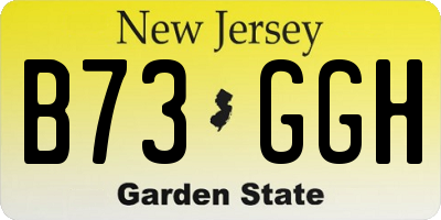NJ license plate B73GGH