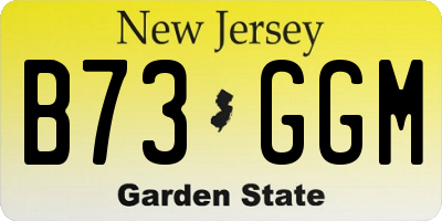 NJ license plate B73GGM