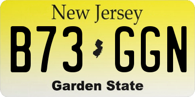 NJ license plate B73GGN