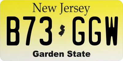 NJ license plate B73GGW