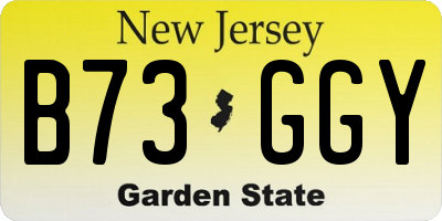 NJ license plate B73GGY