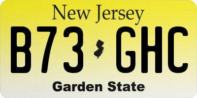 NJ license plate B73GHC