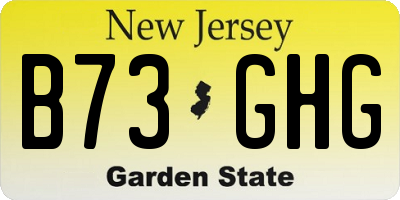 NJ license plate B73GHG