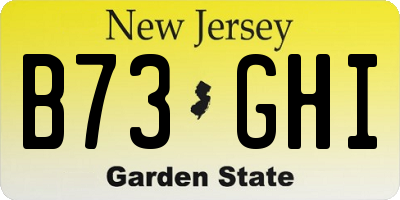 NJ license plate B73GHI
