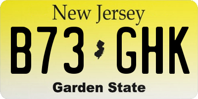 NJ license plate B73GHK
