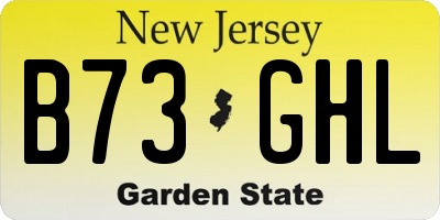 NJ license plate B73GHL