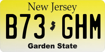 NJ license plate B73GHM