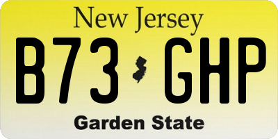 NJ license plate B73GHP