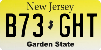 NJ license plate B73GHT