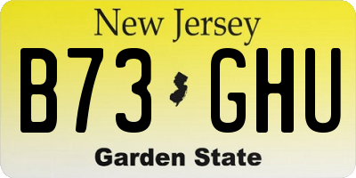 NJ license plate B73GHU