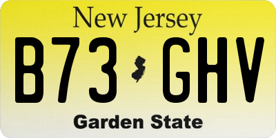 NJ license plate B73GHV