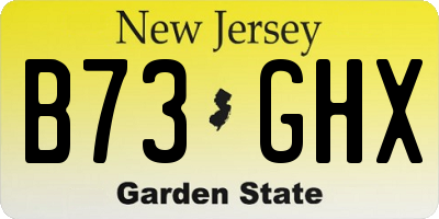 NJ license plate B73GHX