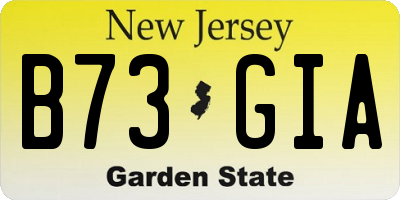 NJ license plate B73GIA