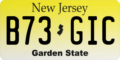 NJ license plate B73GIC