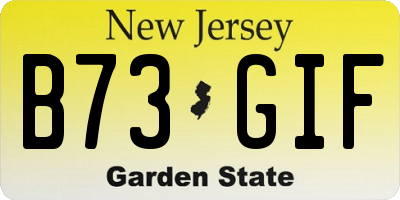 NJ license plate B73GIF