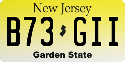 NJ license plate B73GII