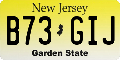 NJ license plate B73GIJ
