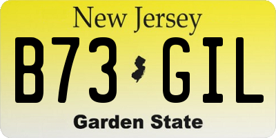 NJ license plate B73GIL