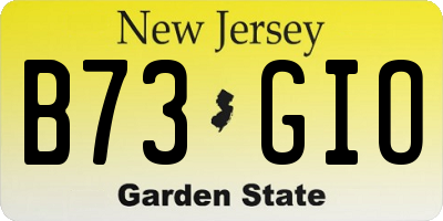 NJ license plate B73GIO