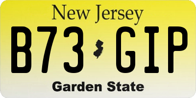 NJ license plate B73GIP
