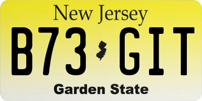 NJ license plate B73GIT