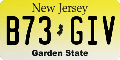 NJ license plate B73GIV