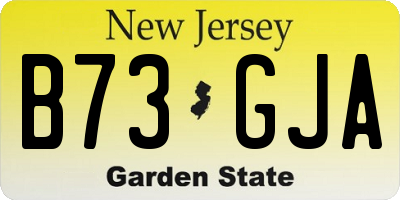 NJ license plate B73GJA