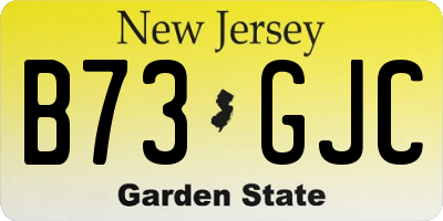 NJ license plate B73GJC